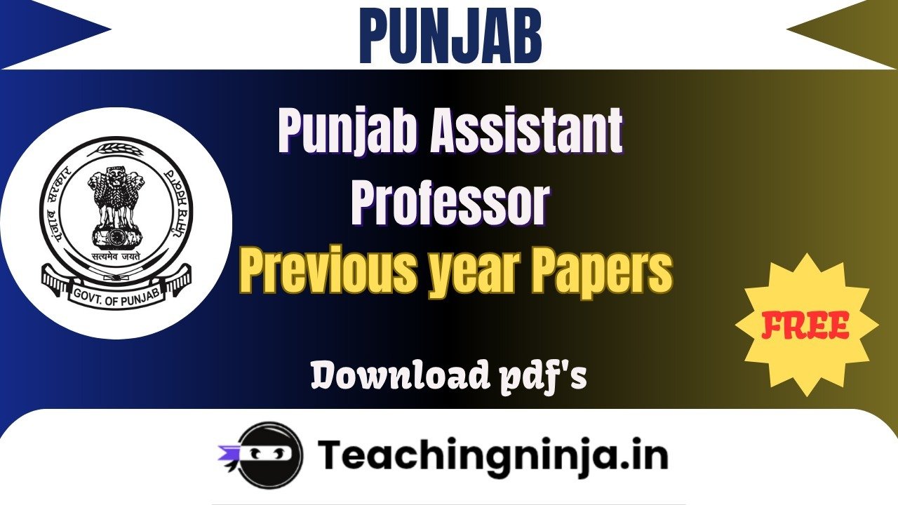 Punjab Assistant Professor 2021 Previous Papers Free Pdf Download
