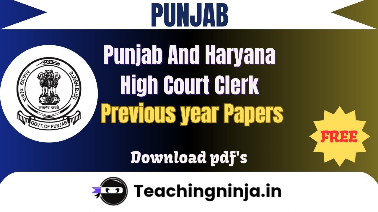 Punjab And Haryana High Court Clerk 2022 Pyp Free Pdf Download