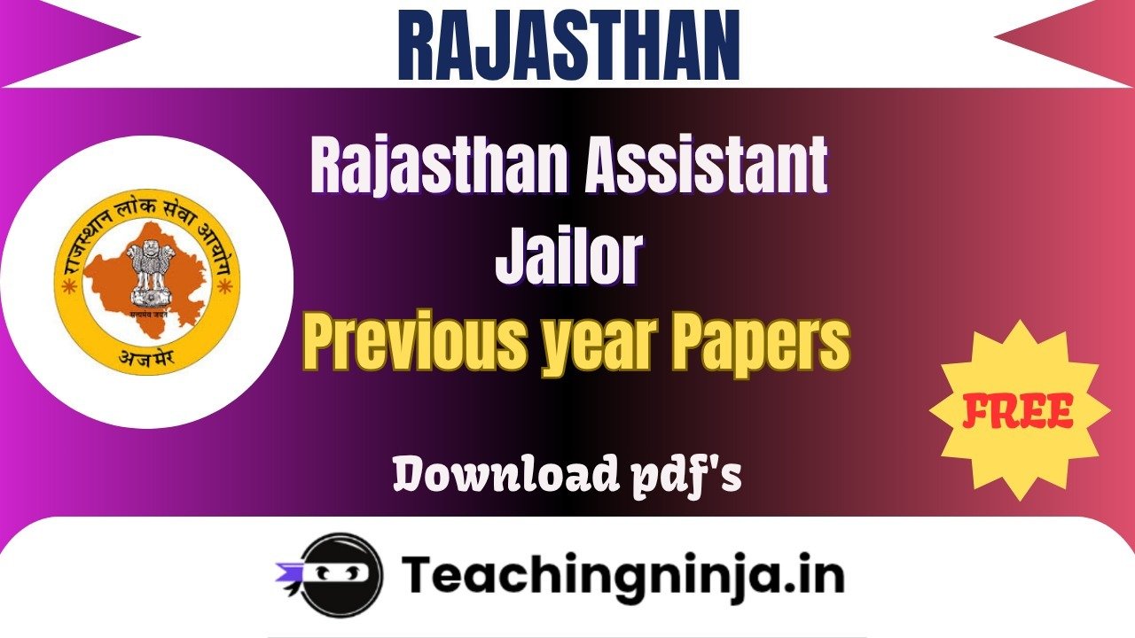 Rajasthan Assistant Jailor 2013 Previous Papers Free Pdfs Download
