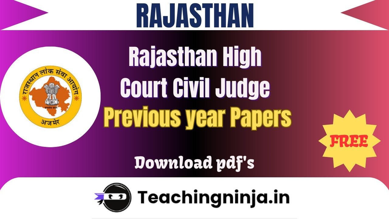 Rajasthan High Court Civil Judge 2016 Pyp Free Pdf Download