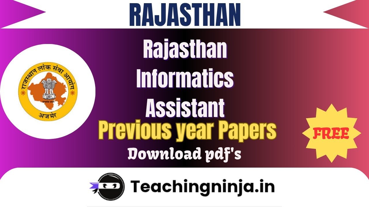 Rajasthan Informatics Assistant 2024 Pyp Free Pdf Download