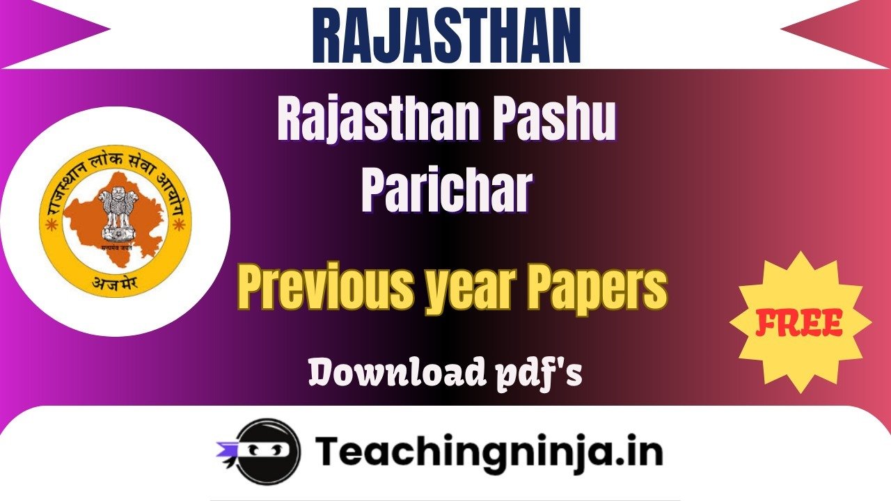 Rajasthan Pashu Parichar 2024 Previous Paper Free Pdf Download