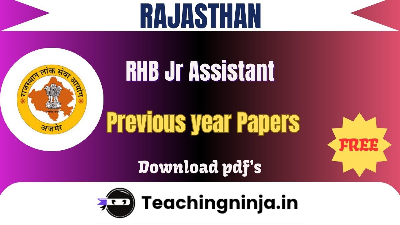 RHB Jr Assistant 2023 Previous Paper Download Pdf Free
