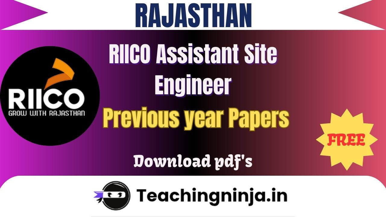 RIICO Assistant Site Engineer 2021 Previous Paper Free Pdf Download