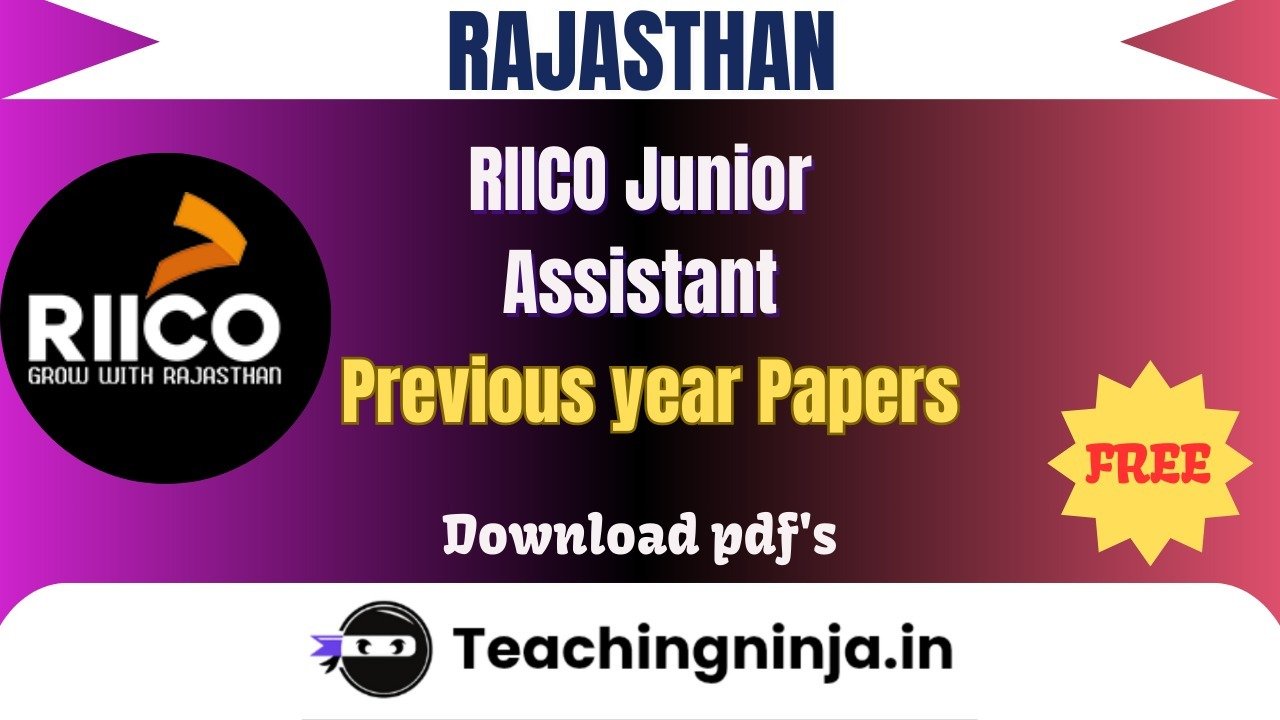 RIICO Junior Assistant 2021 Previous Papers Free Pdf Download