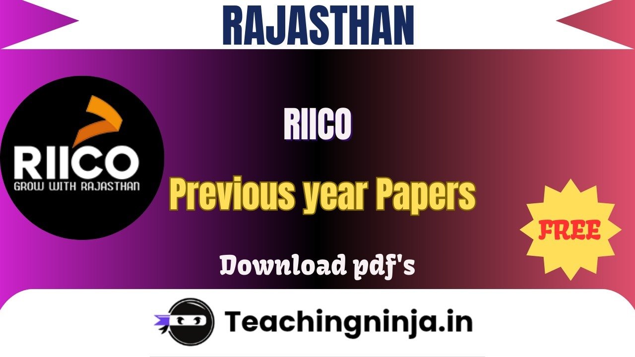 RIICO 2021 Previous Papers Free Download Pdfs