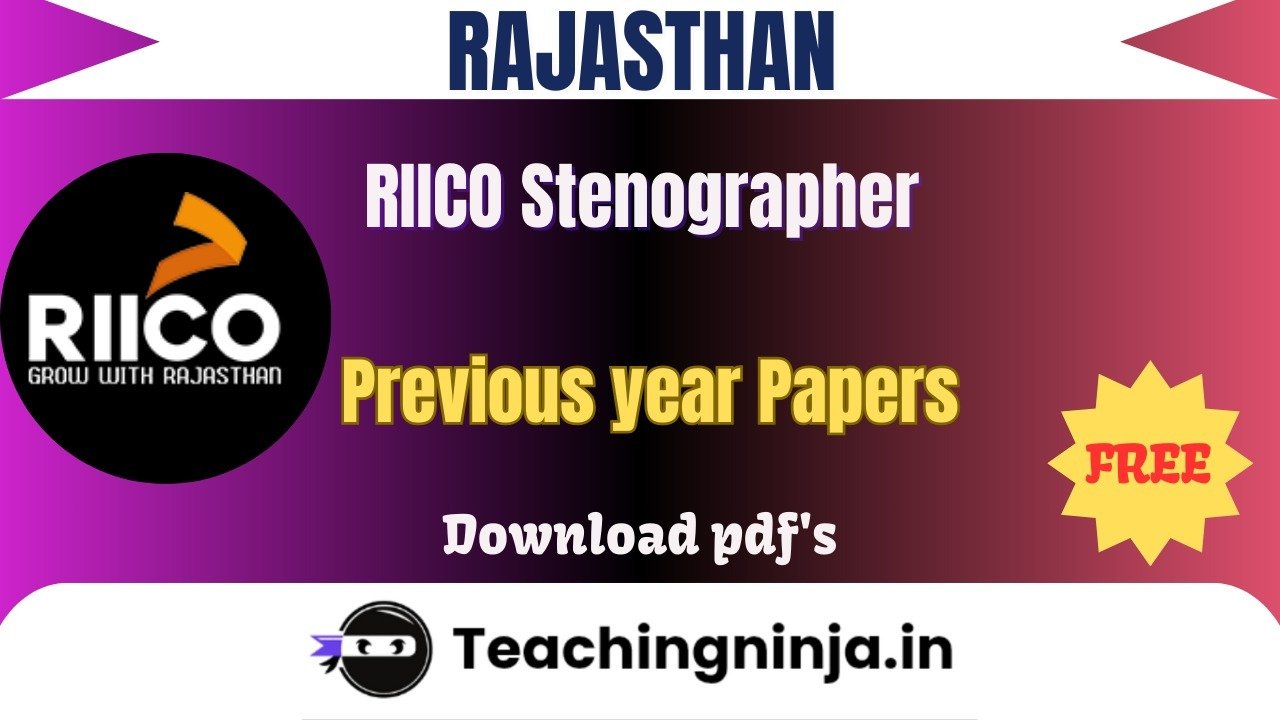 RIICO Stenographer 2021 Previous Papers Free Pdfs Download