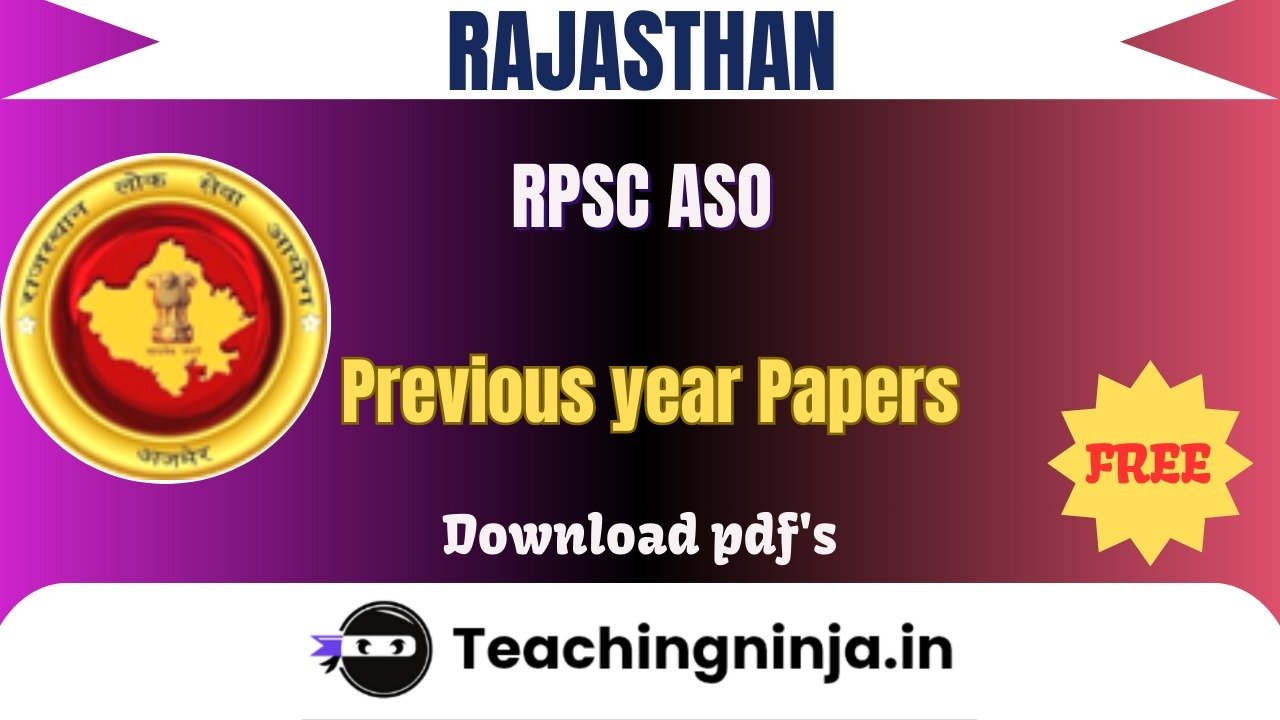 RPSC ASO 2024 Previous Papers Free Pdfs Download
