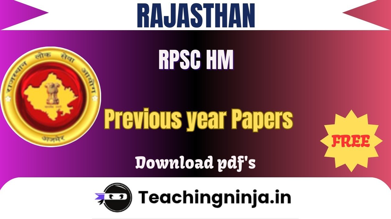 RPSC HM 2011 Previous Papers Download Free Pdfs