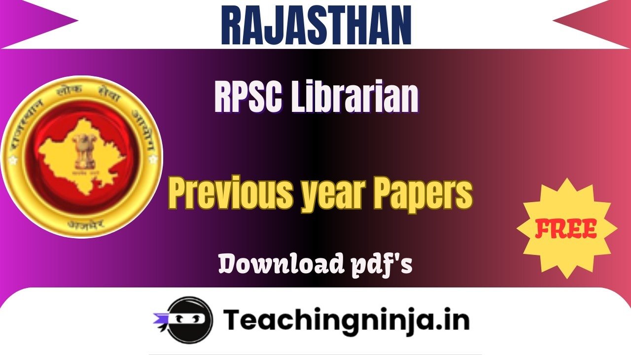 RPSC Librarian 2024 Previous Paper Free Download Pdfs