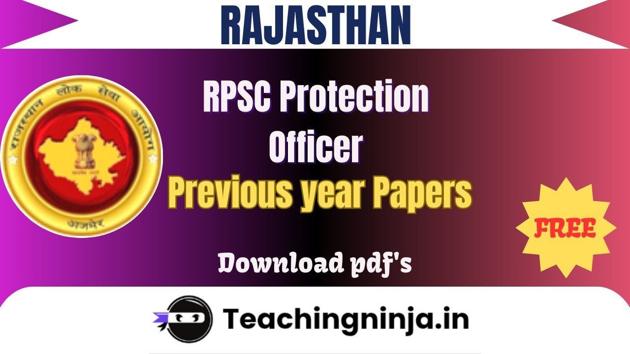 RPSC Protection Officer 2023 Previous Papers Free Pdfs Download