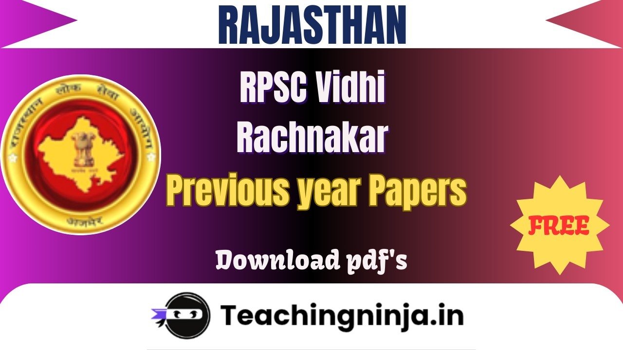 RPSC Vidhi Rachnakar 2021 Previous Papers Free Pdfs Download
