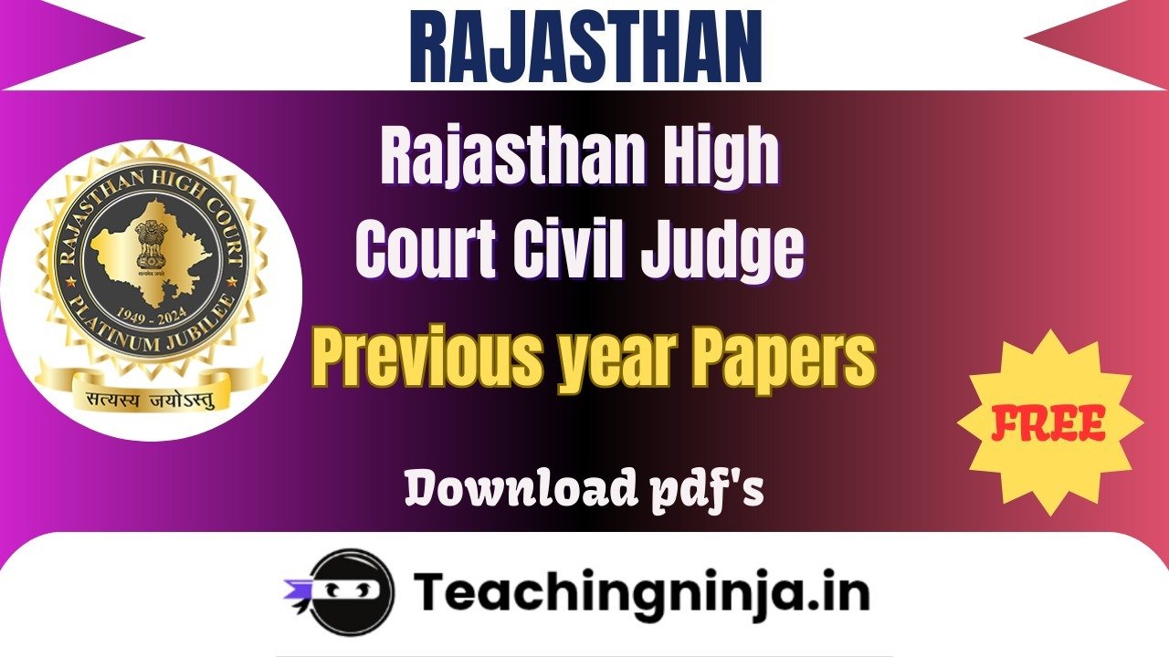 Rajasthan High Court Civil Judge 2018 Pyps Free Pdfs Download