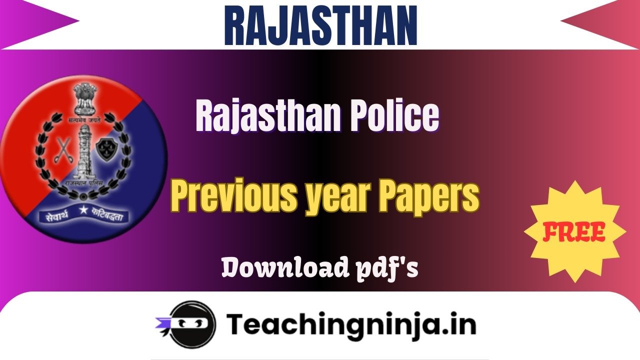Rajasthan Police 2021 Previous Papers Download Pdfs Free