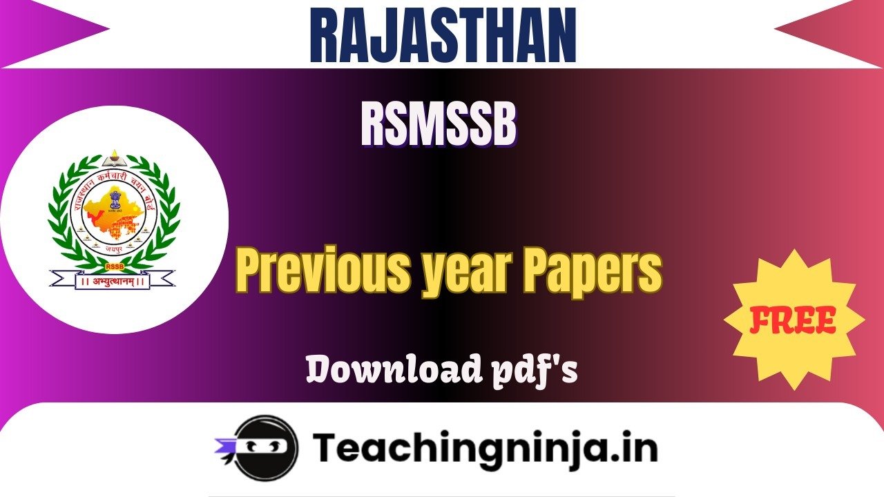 RSMSSB 2011 Previous Papers Free Download Pdfs