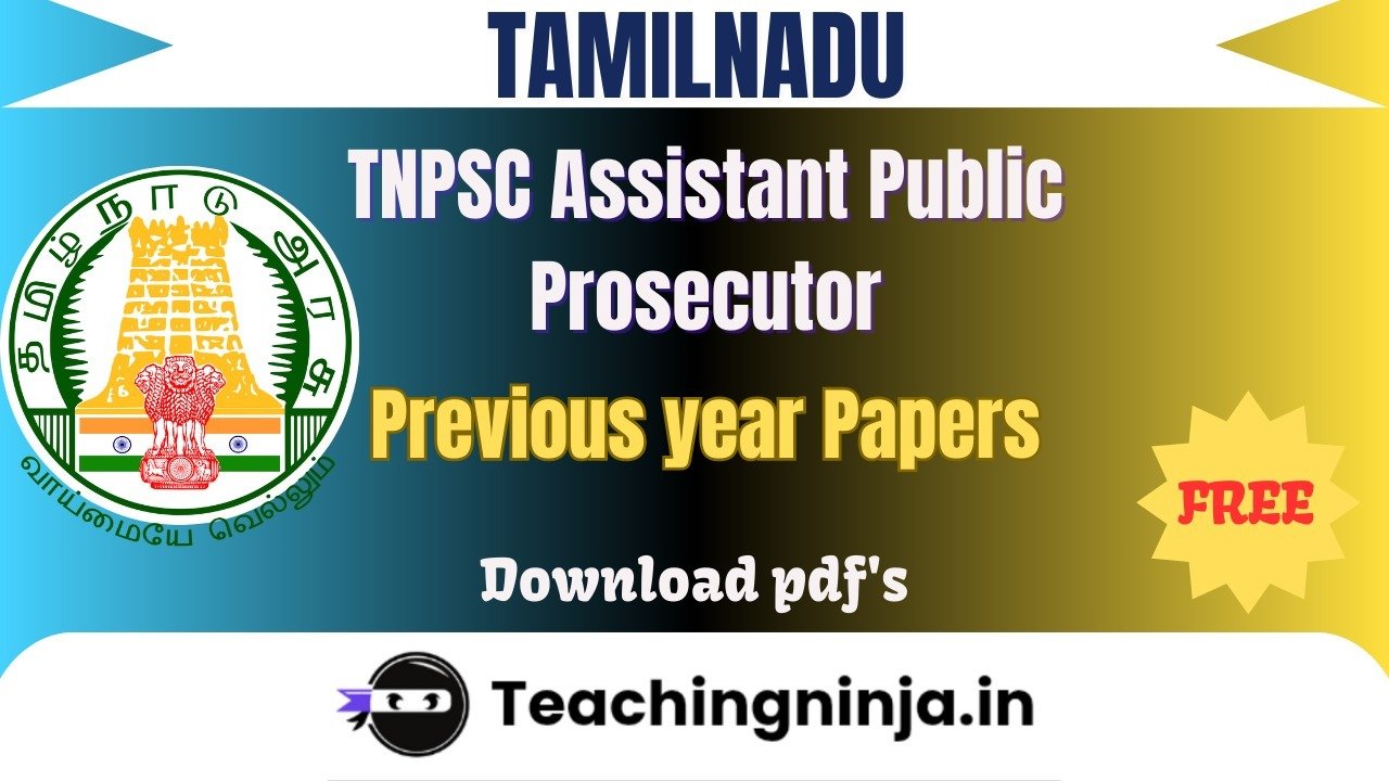 TNPSC Assistant Public Prosecutor 2012 Pyp Free Pdf Download