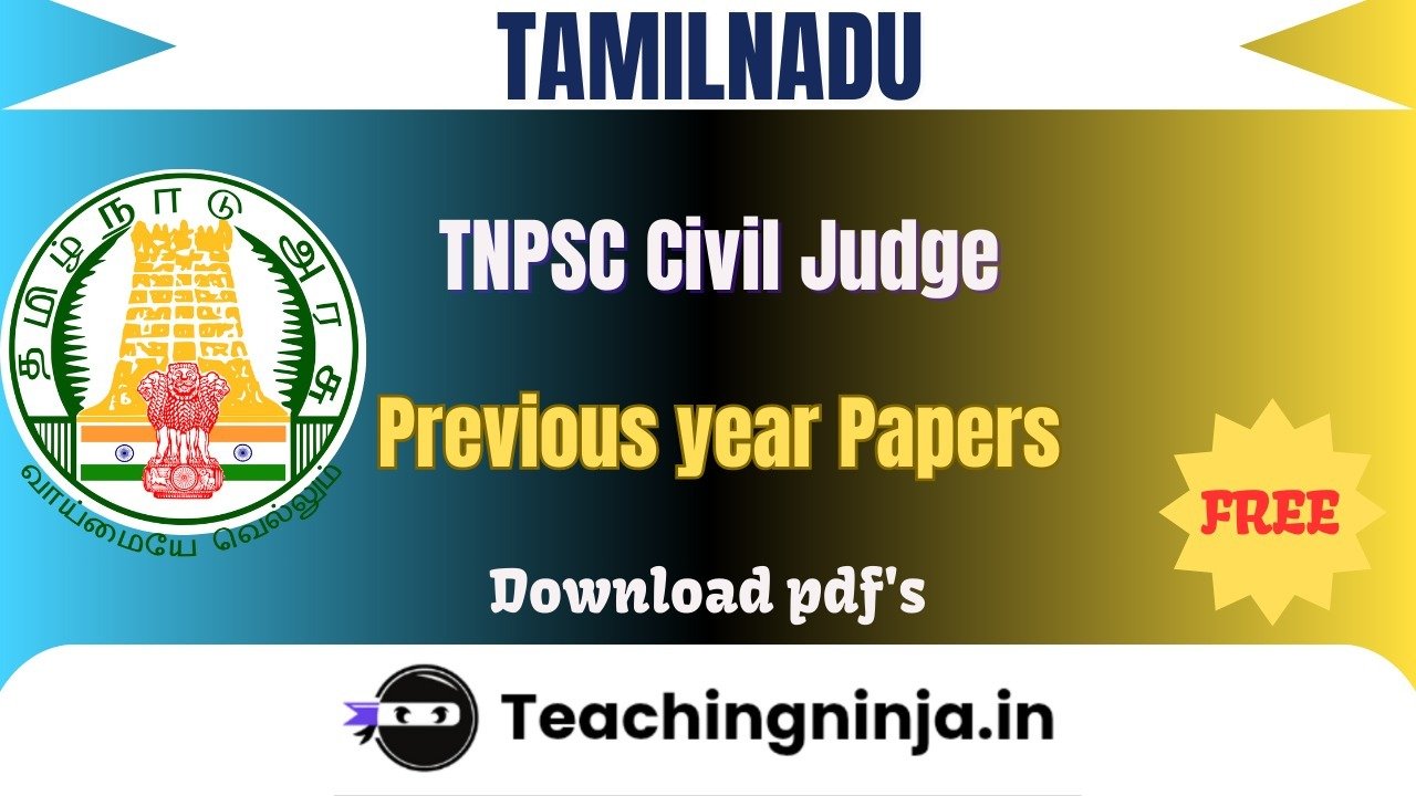 TNPSC Civil Judge 2023 Previous Papers Download Free Pdfs