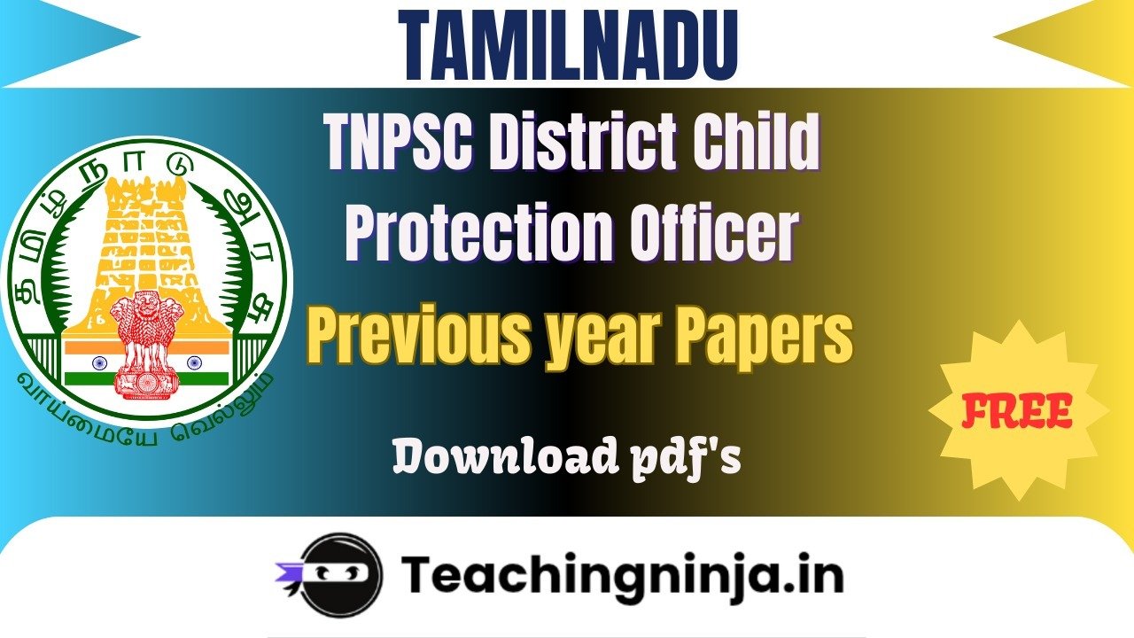 TNPSC District Child Protection Officer 2022 Pyps Free Pdfs Download