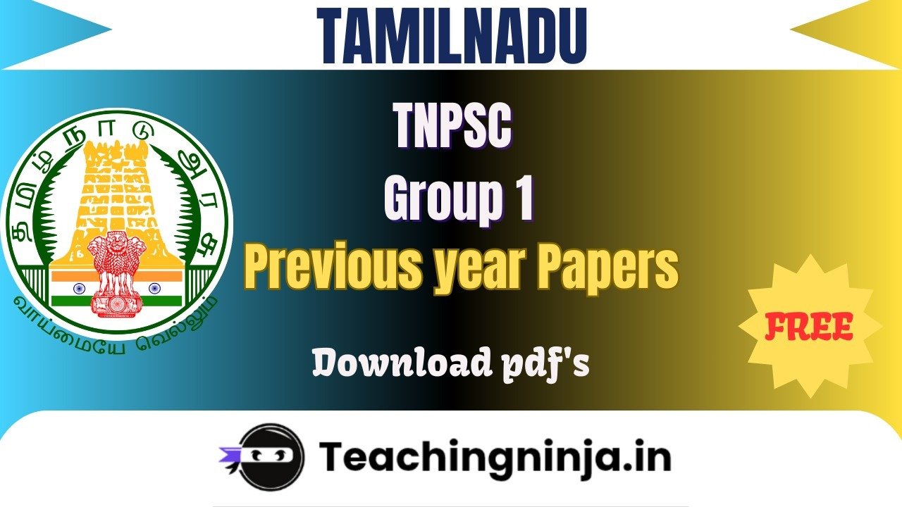 TNPSC Group 1 Previous Papers 2024 Free Download Pdfs