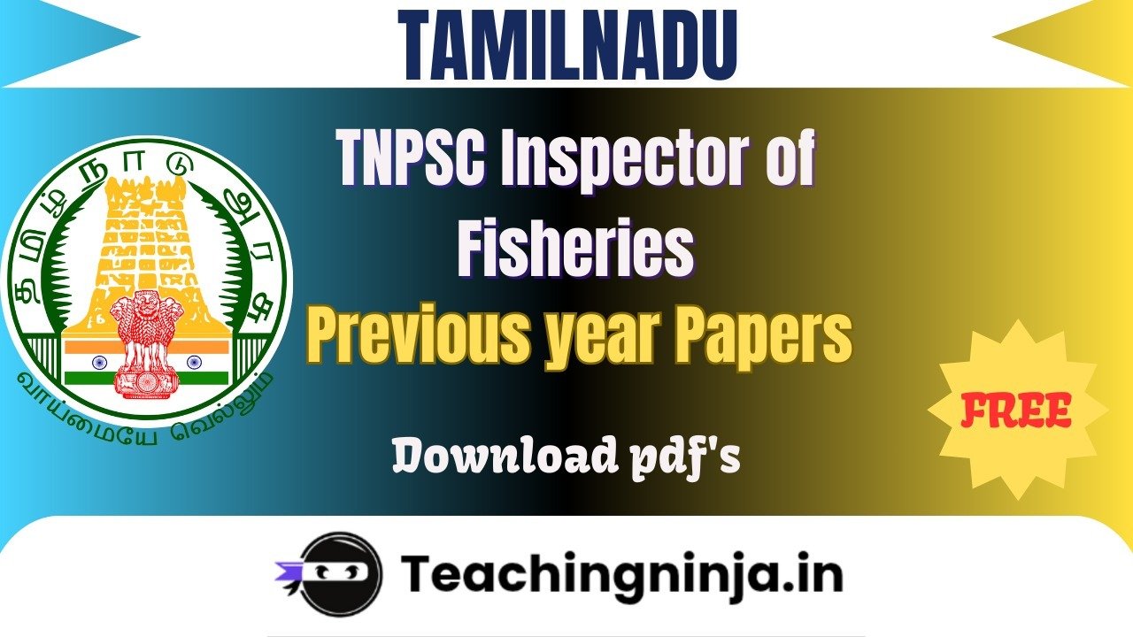 TNPSC Inspector of Fisheries 2023 Previous Paper Pdf Free Download