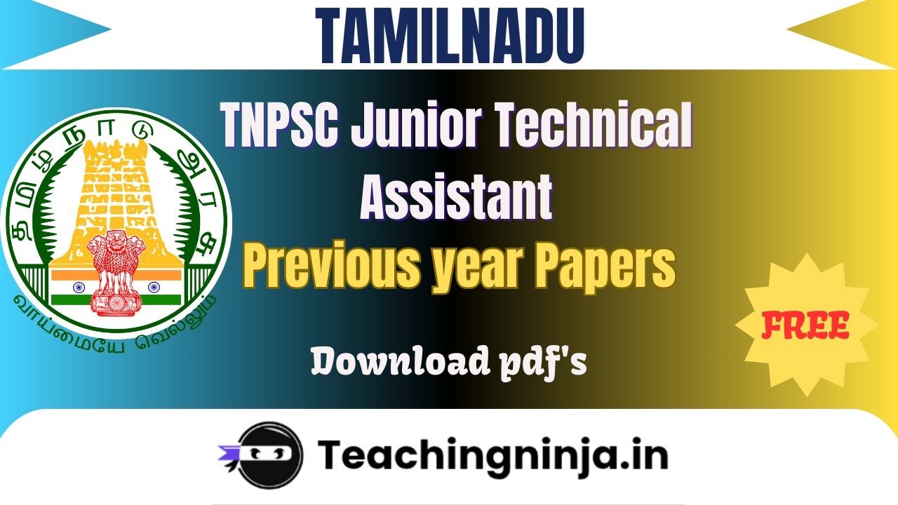 TNPSC Junior Technical Assistant 2019 Pyps Free Pdfs Download