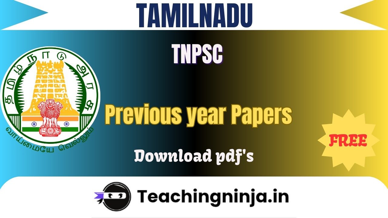 TNPSC 2019 Previous Year Papers Free Download Pdfs