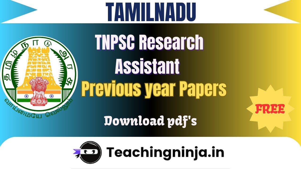 TNPSC Research Assistant 2019 Previous Paper Free Pdf Download
