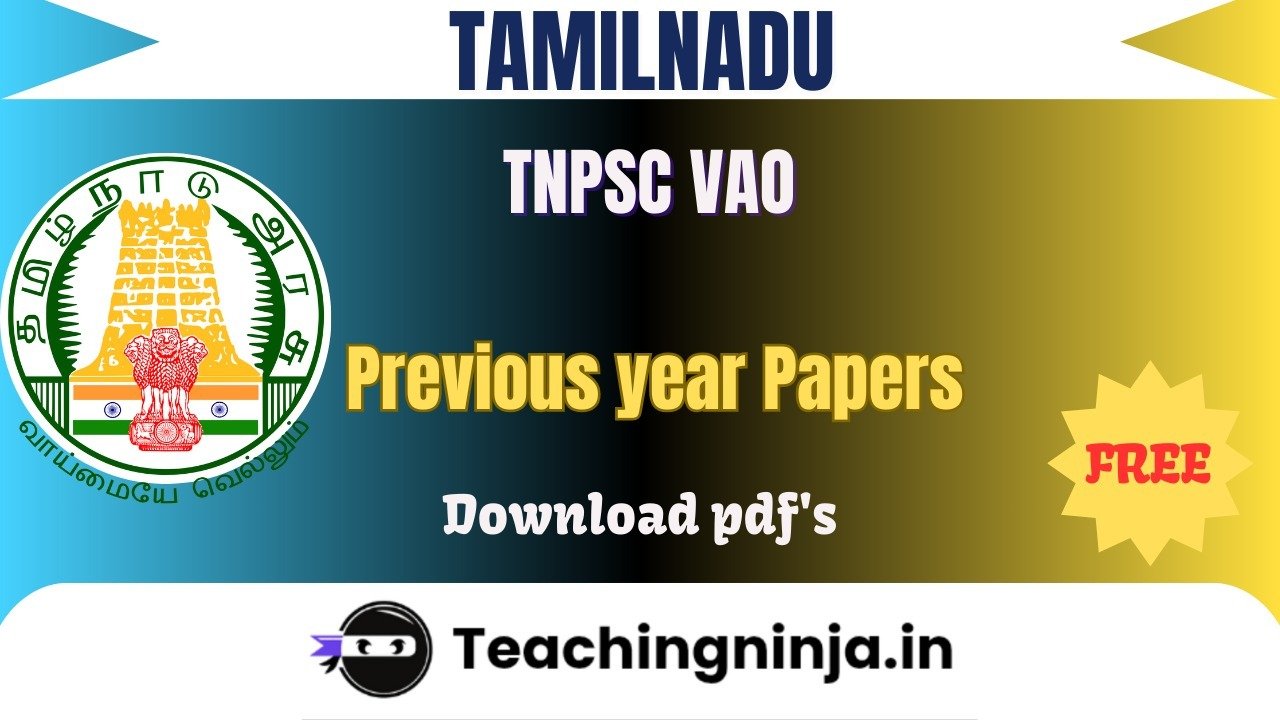 TNPSC VAO 2016 Previous Paper Free Download Pdfs