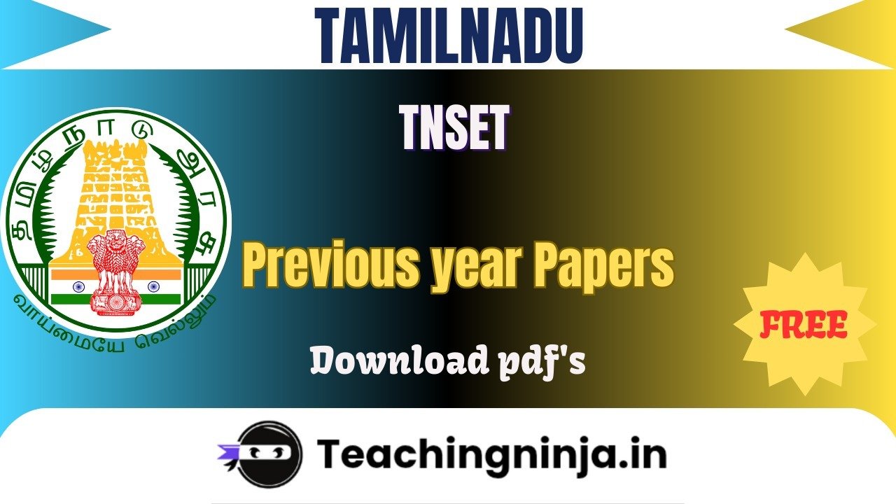 TNSET 2025 Previous Papers Free Download Pdfs