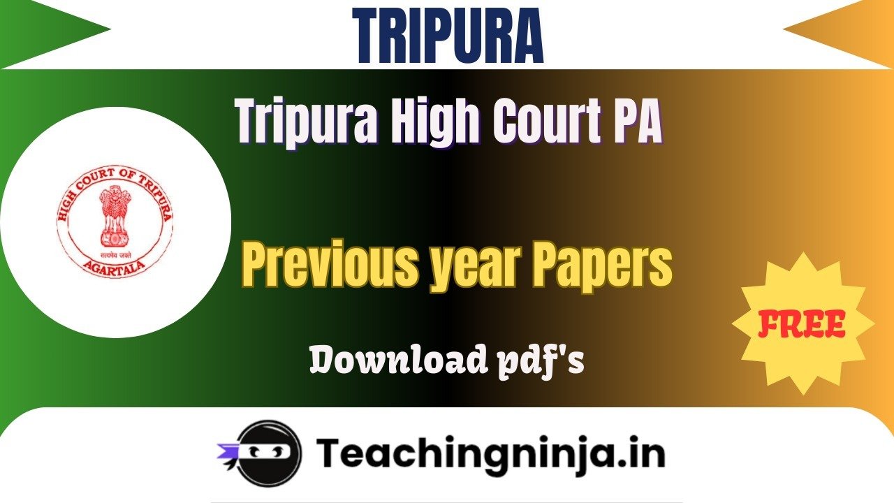 Tripura High Court PA 2021 Previous Paper Free Pdf Download