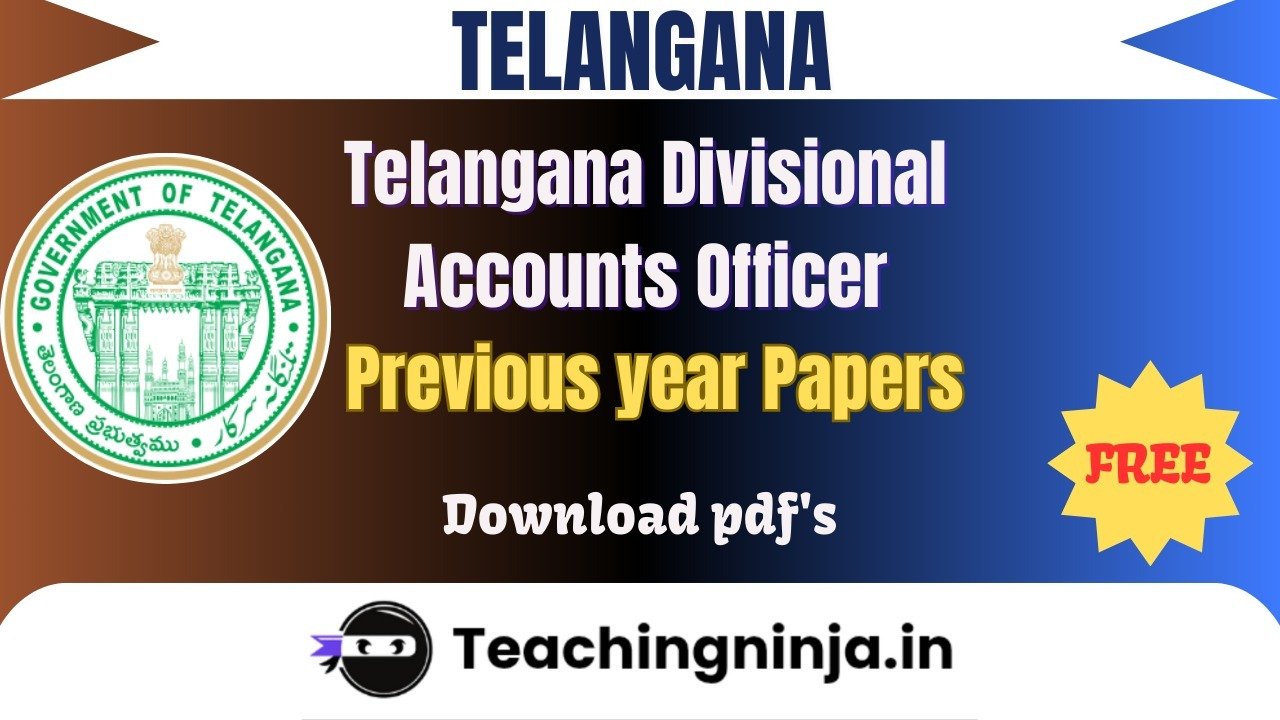 Telangana Divisional Accounts Officer 2023 Pyps Free Pdf Download