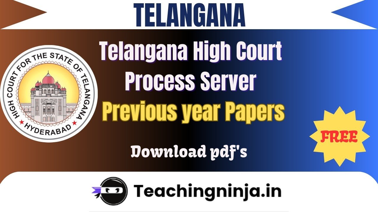 Telangana High Court Process Server 2023 Pyp Free Pdf Download
