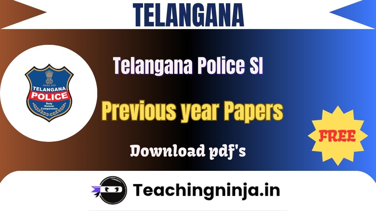 Telangana Police SI 2023 Previous Papers Free Pdf Download