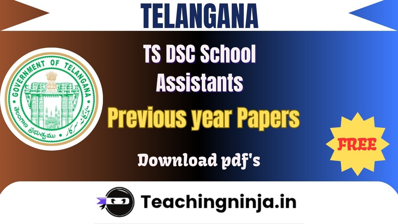TS DSC School Assistants 2024 Previous Papers Pdf Free Download