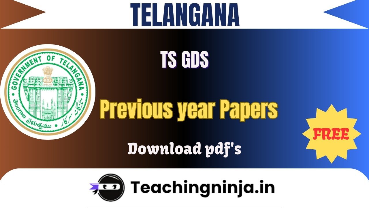 TS GDS 2023 Previous Papers Free Download Pdfs