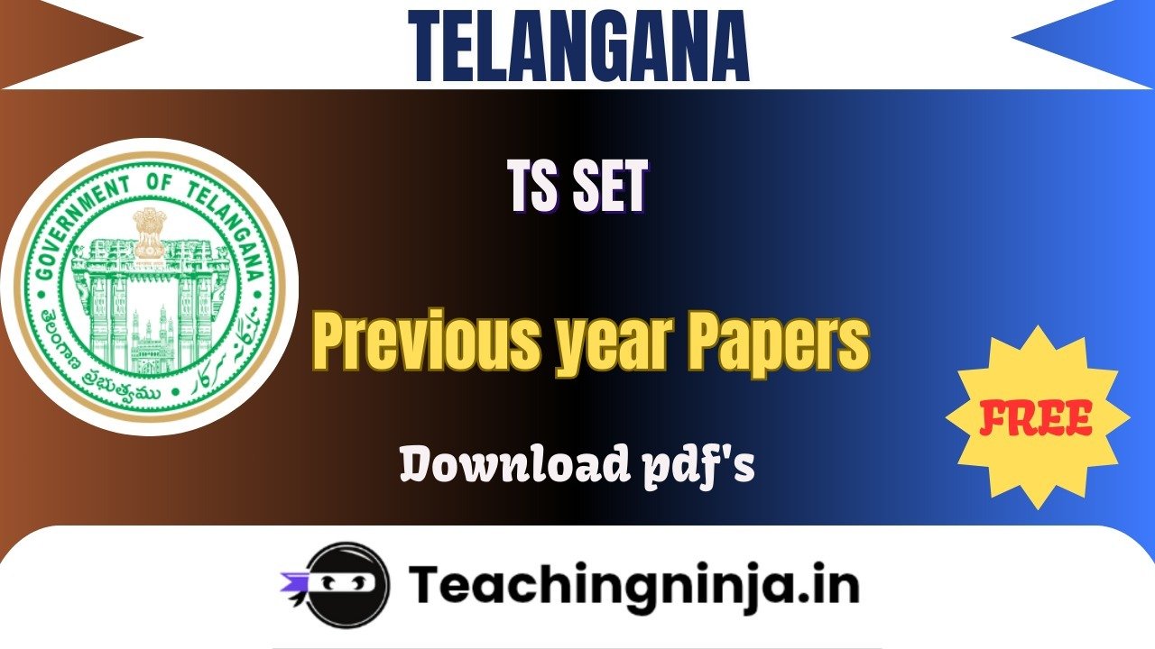 TS SET 2023 Previous Paper Free Download Pdfs