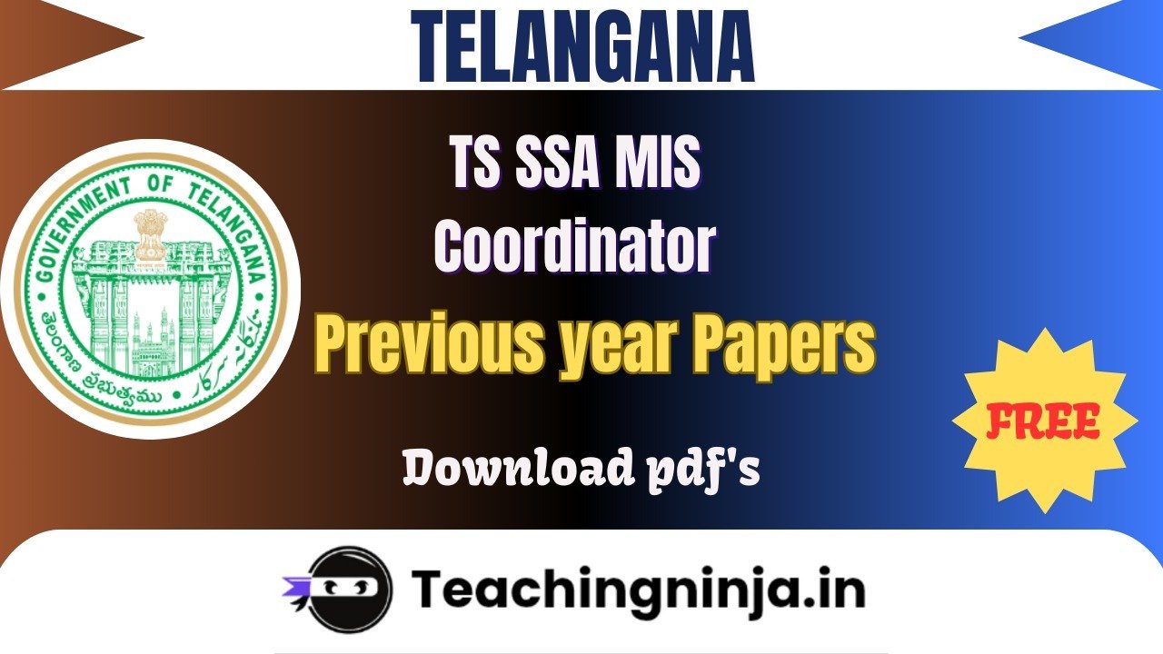 TS SSA MIS Coordinator 2019 Previous Papers Free Pdf Download