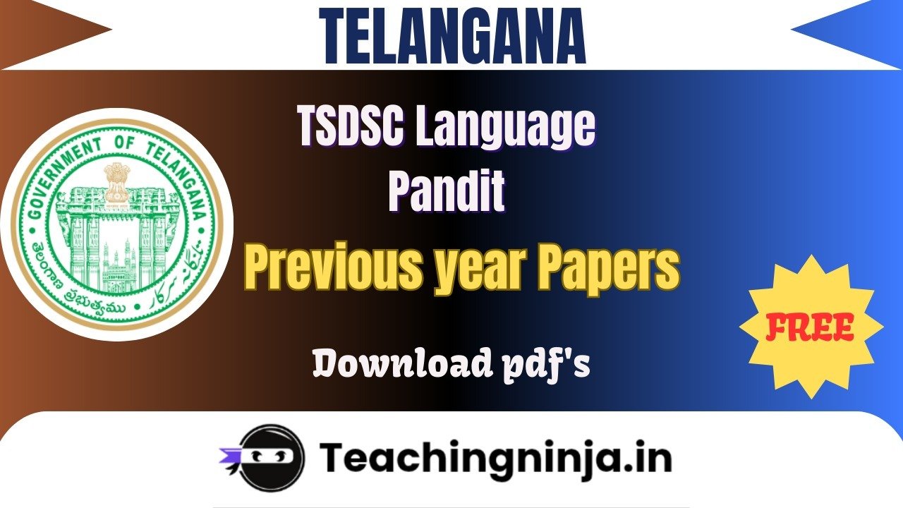 TSDSC Language Pandit 2024 Previous Paper Free Pdf Download
