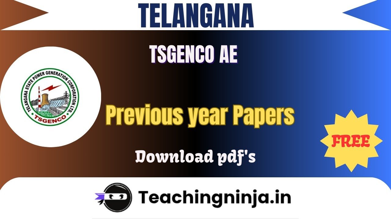 TSGENCO AE 2024 Previous Papers Free Download Pdfs