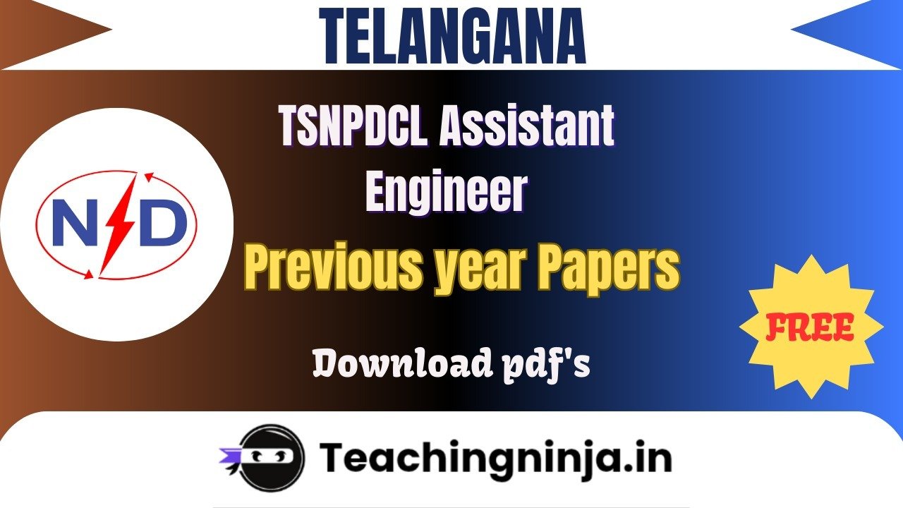 TSNPDCL Assistant Engineer 2018 Previous Papers Free Pdf Download
