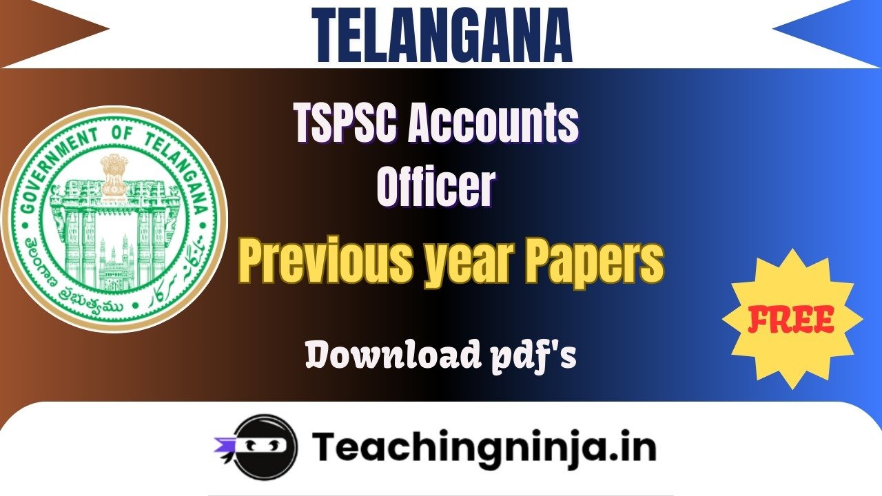 TSPSC Accounts Officer 2023 Previous Paper Free Pdf Download