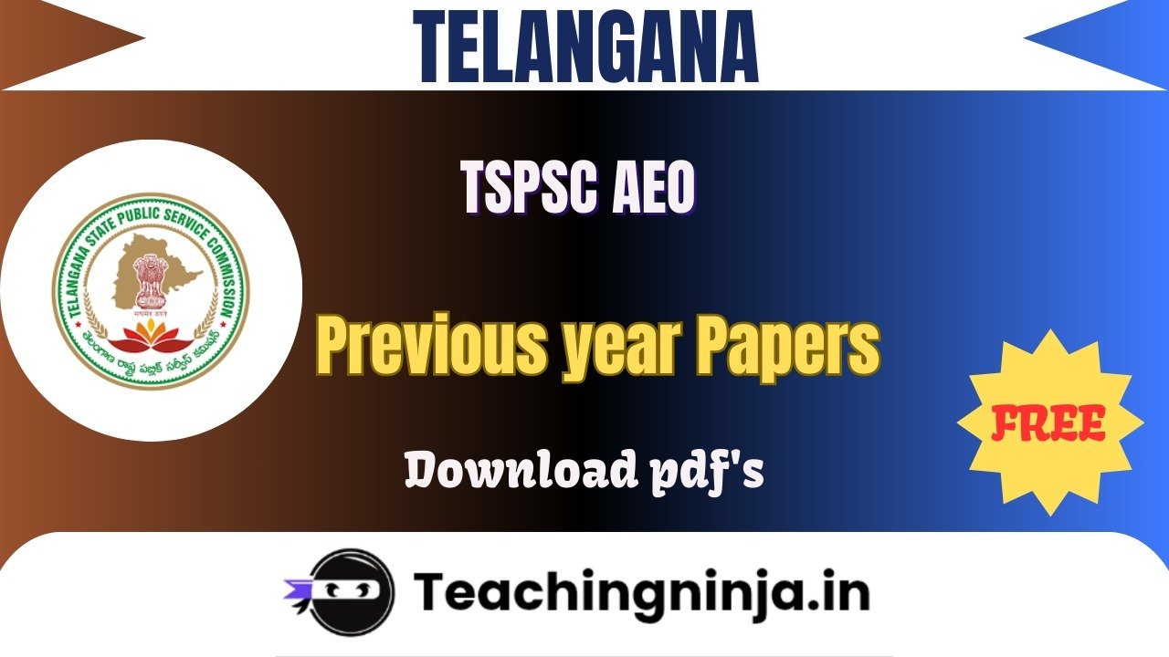 TSPSC AEO 2017 Previous Papers Free Download Pdfs