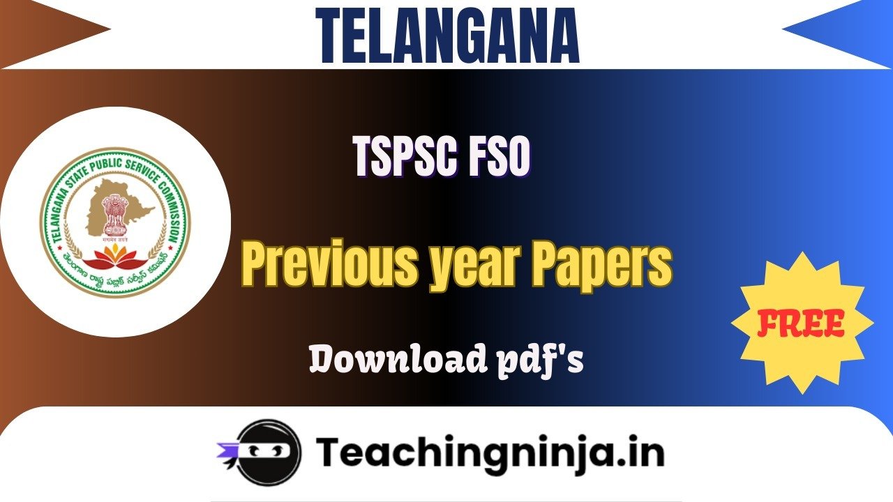 TSPSC FSO 2022 Previous Paper Free Download Pdfs