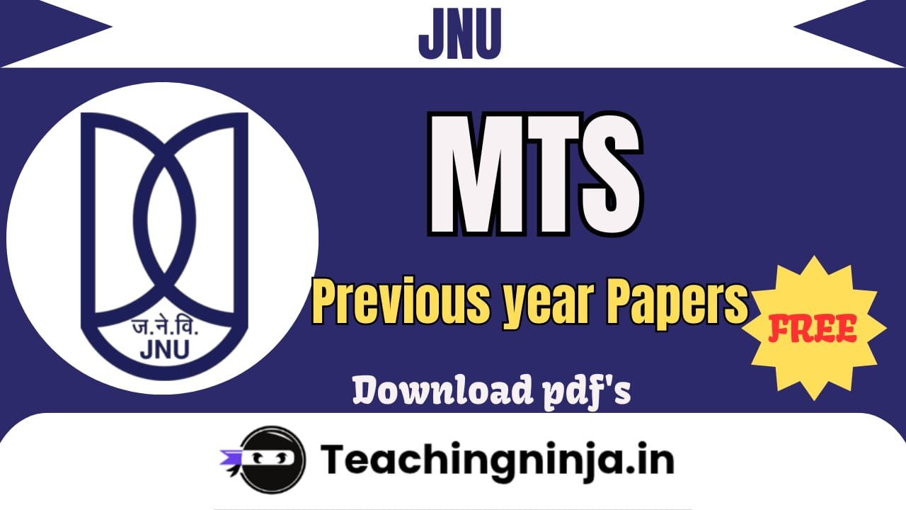 JNU MTS Previous Paper Pdf Free Download