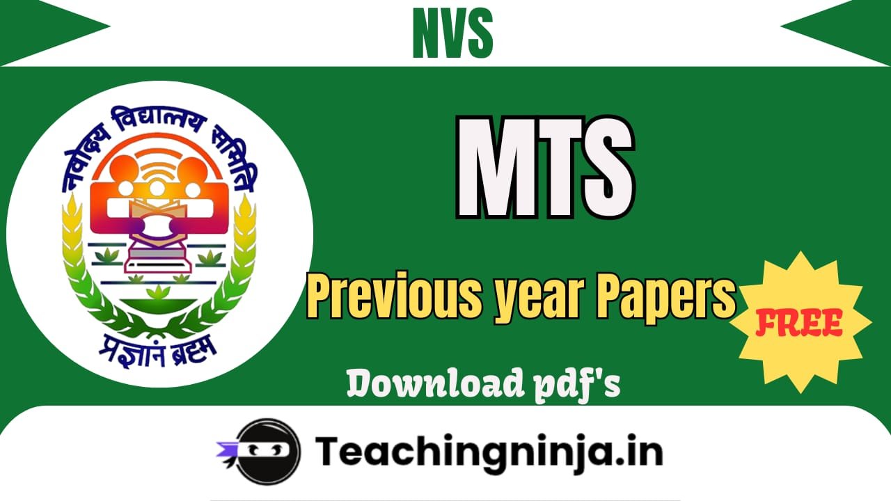 NVS MTS Previous Papers Pdf Free Download
