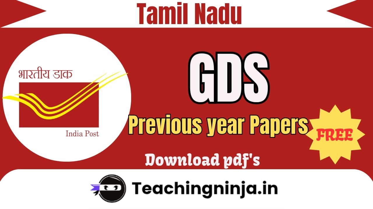Tamil Nadu GDS Previous Papers Pdf Download Free
