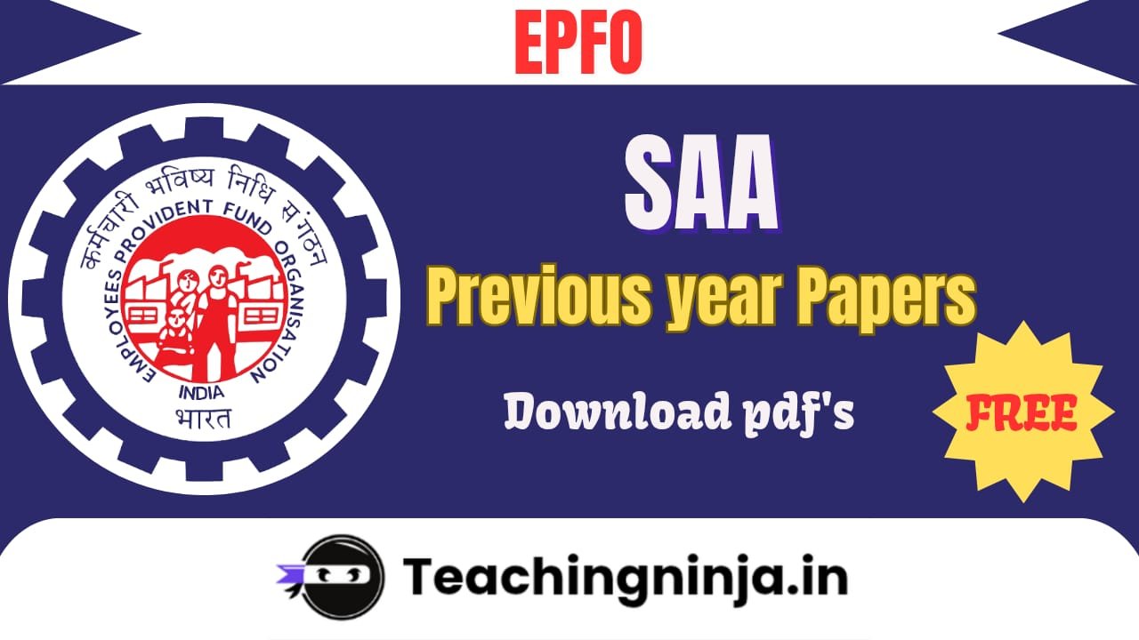 EPFO SSA 2025 Previous Papers Free Pdf