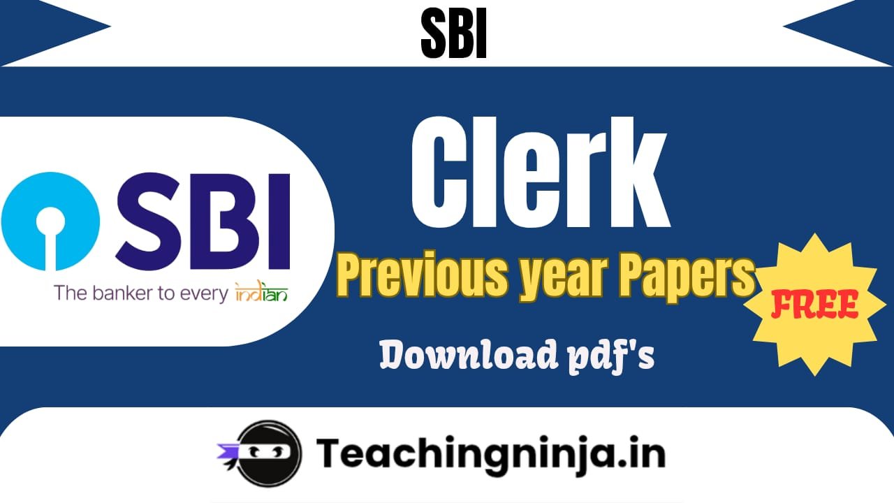 SBI Clerk Previous Year Paper pdf Free Download