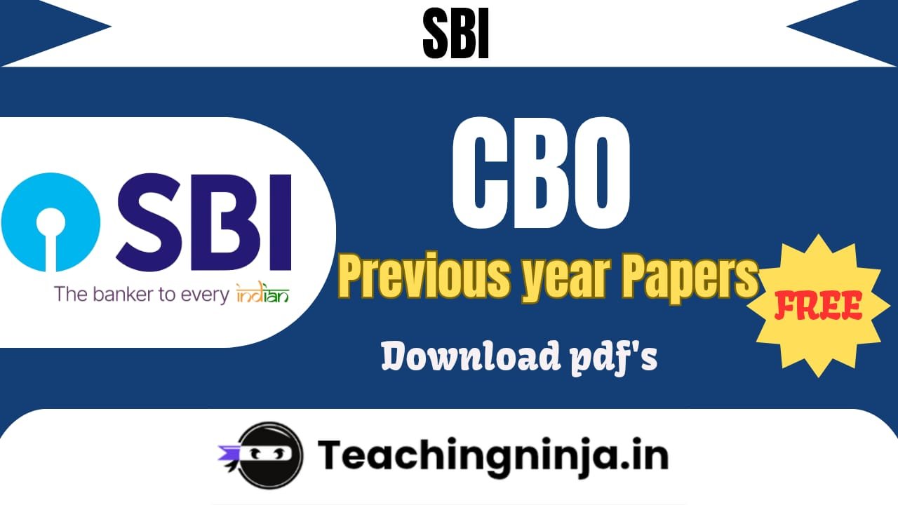 SBI CBO 2025 Previous Papers Download Free Pdf
