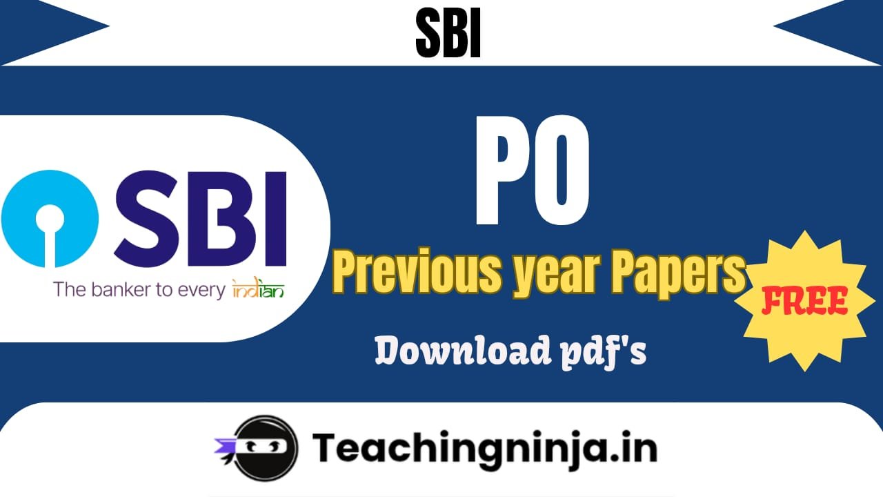 SBI PO 2025 Previous Year Papers Free Download